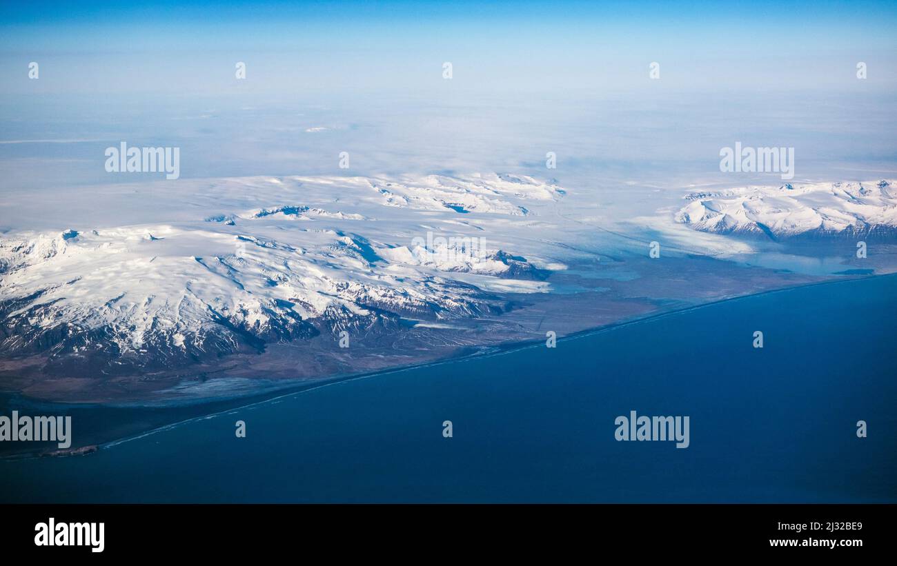 Islandia, costa sureste, glaciar, cordillera Vatnajokull, Islandia, Europa Foto de stock