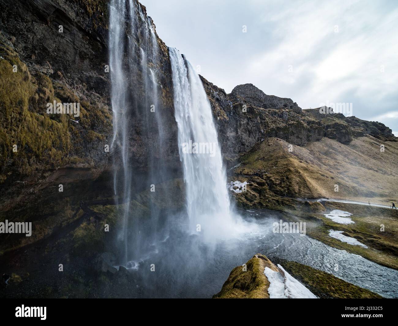 Cascada de Seljalandsfoss, Islandia, Europa Foto de stock
