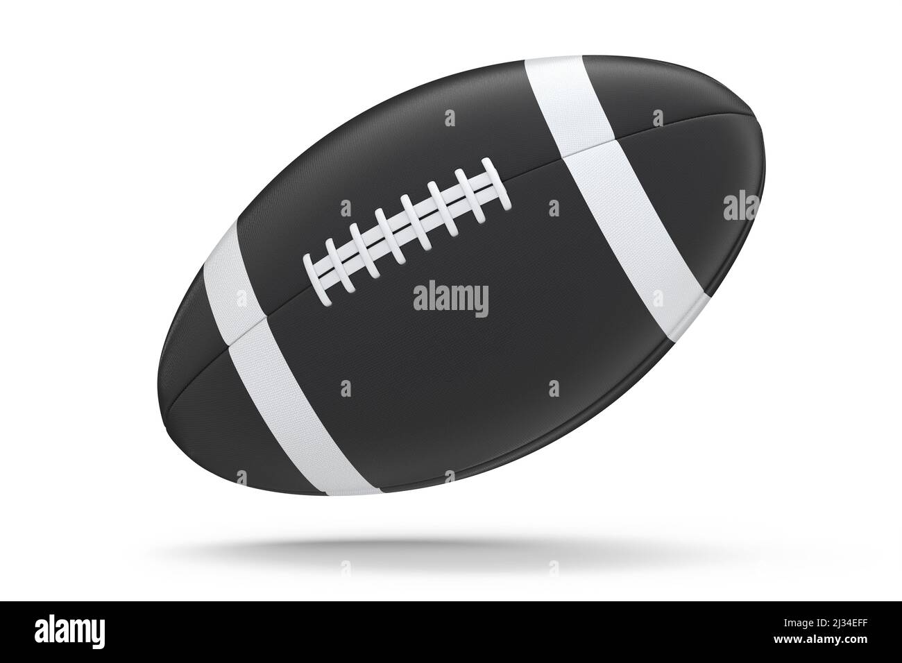 Balón de fútbol americano negro aislado sobre fondo blanco. 3d  representación de accesorios deportivos para el juego en equipo Fotografía  de stock - Alamy
