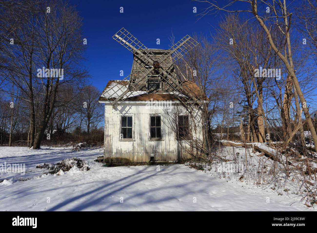Antiguo molino de viento Long Island Nueva York Foto de stock