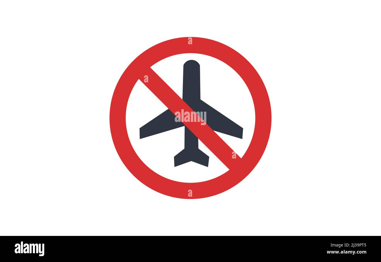 Plano de signo prohibido Ilustración vectorial. Espacio aéreo prohibido. Ilustración del Vector