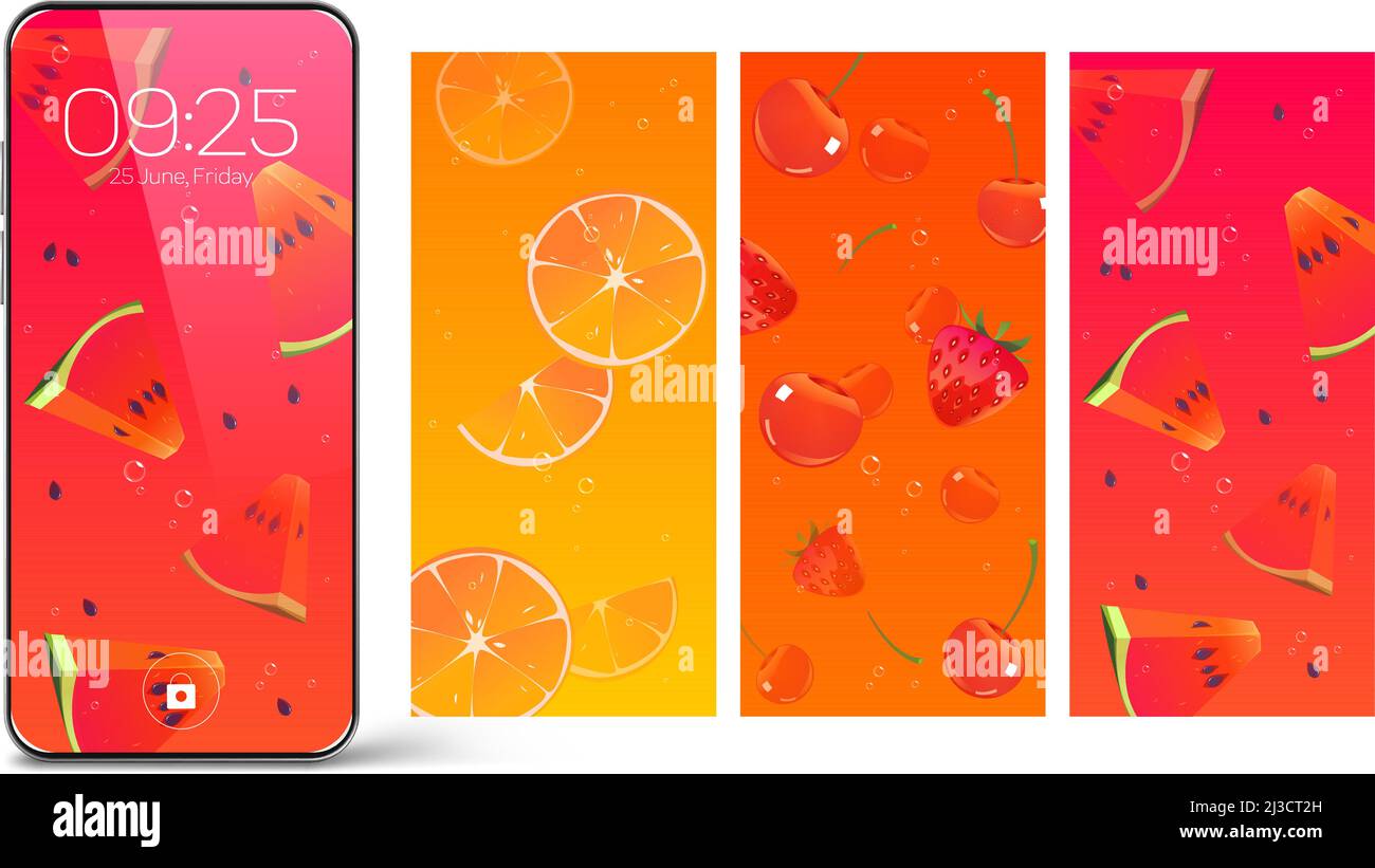 Orange summer tablet wallpaper Imágenes vectoriales de stock - Alamy