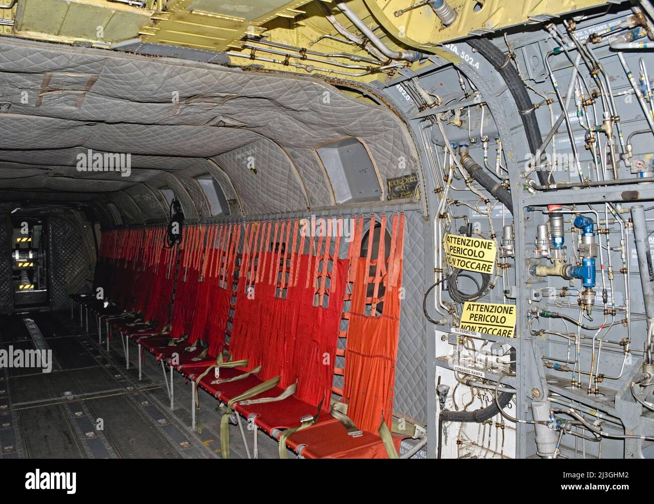 Interior de Helicóptero Chinook CH-47-C. Foto de stock