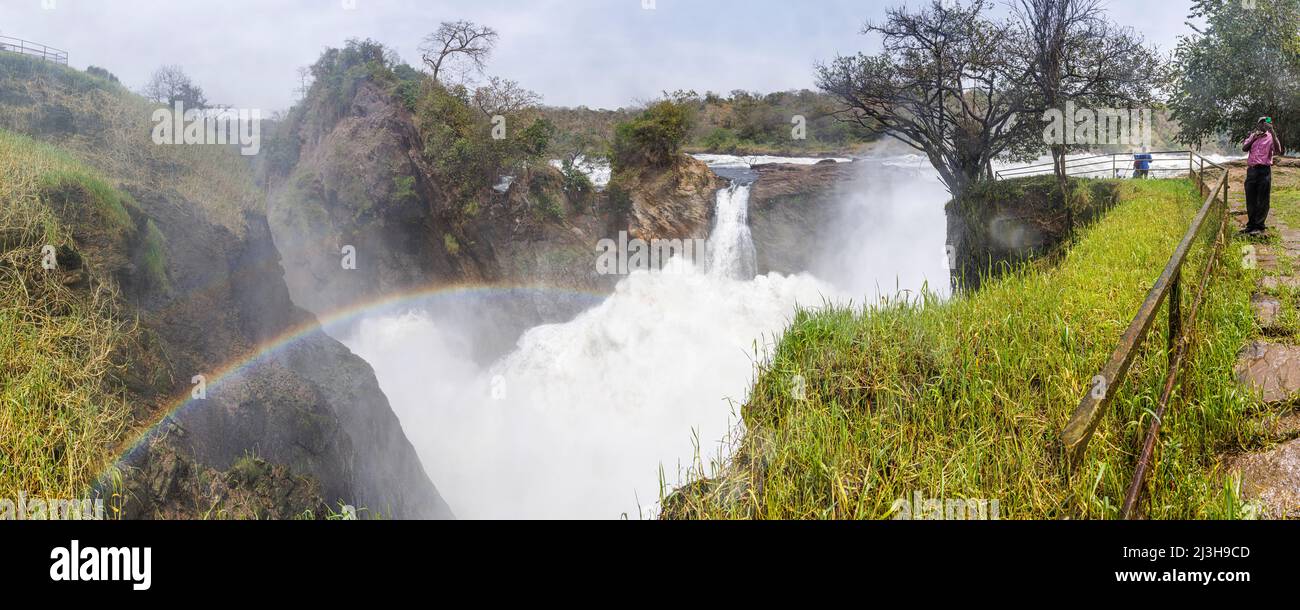 Uganda, Distrito de Nwoya, Pakwach, Parque Nacional de Murchison, el Murchison cae en el Nilo Victoria Foto de stock