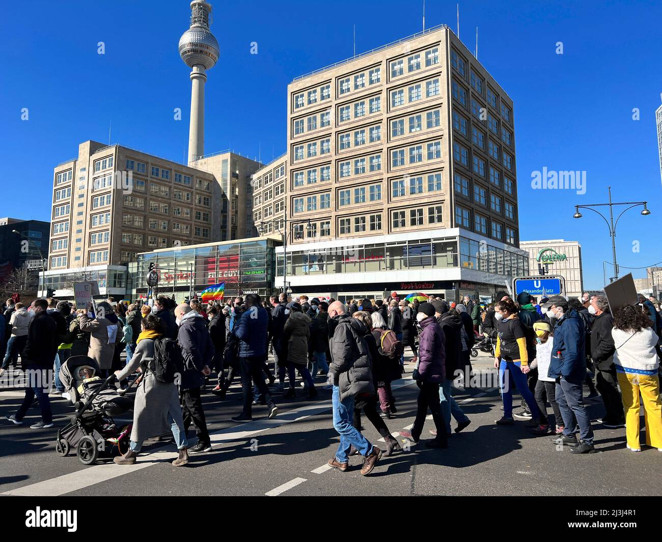 Manifestación de paz contra la guerra de Ucrania en Berlín, 13.03.2022 Foto de stock