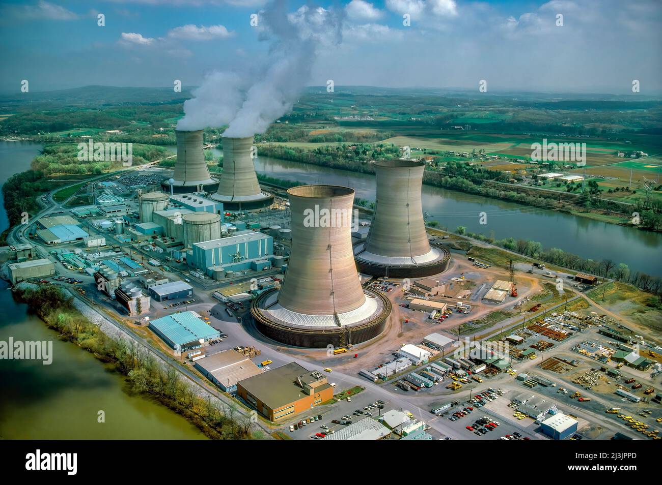 Planta de Energía Nuclear de Three Mile Island, PA Foto de stock