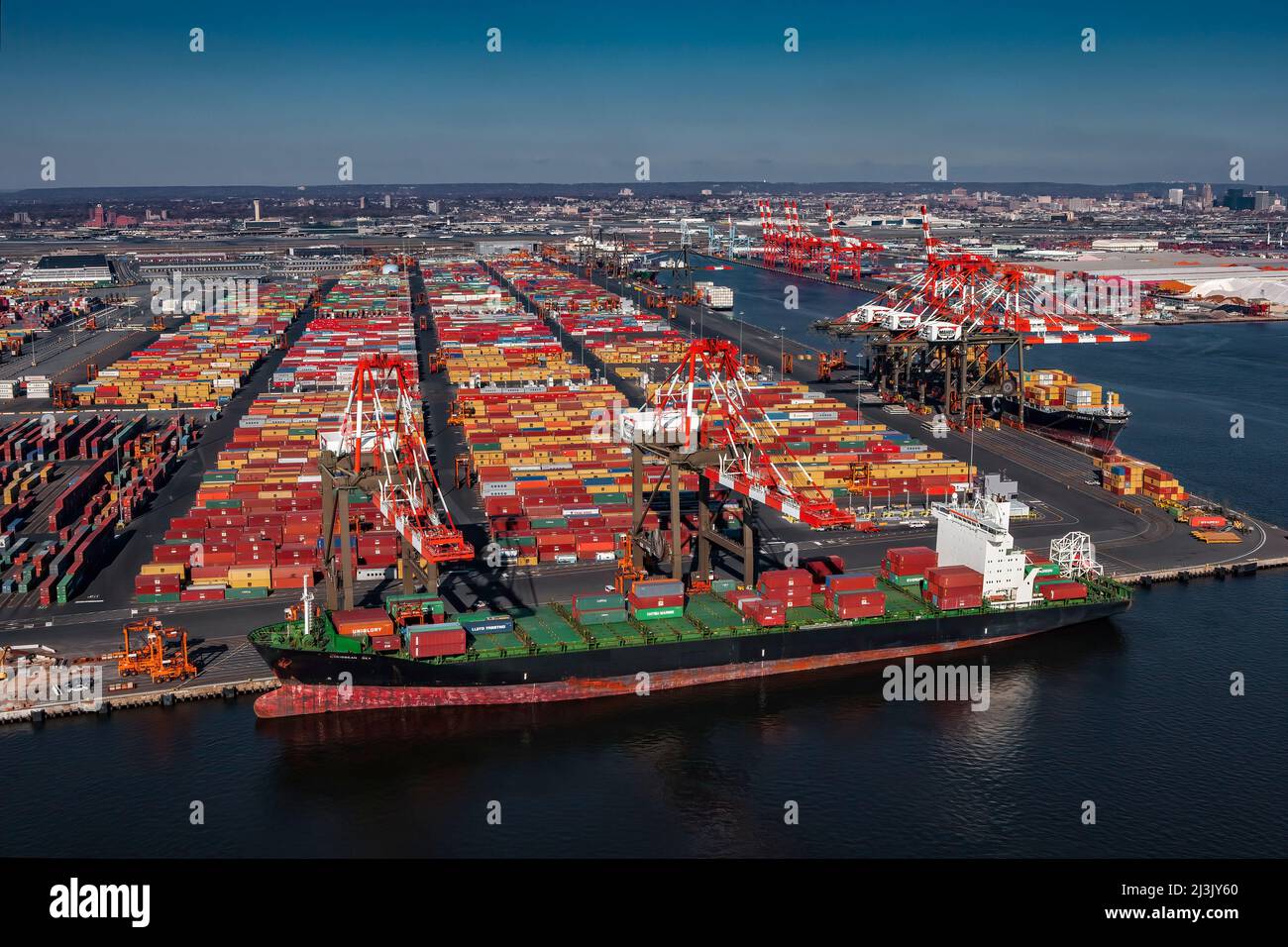 Port Elizabeth Container Yard, NJ Foto de stock