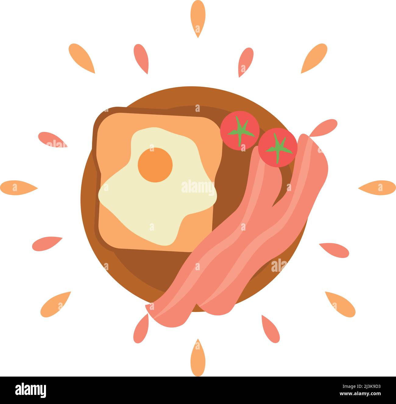 Resumen Juicy beicon sandwich icono aislado sobre fondo blanco - ilustración vectorial Ilustración del Vector