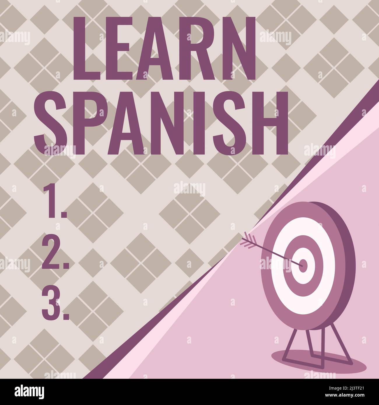 Signo de texto que muestra Aprender español. Concepto Significado Traducción Idioma en España