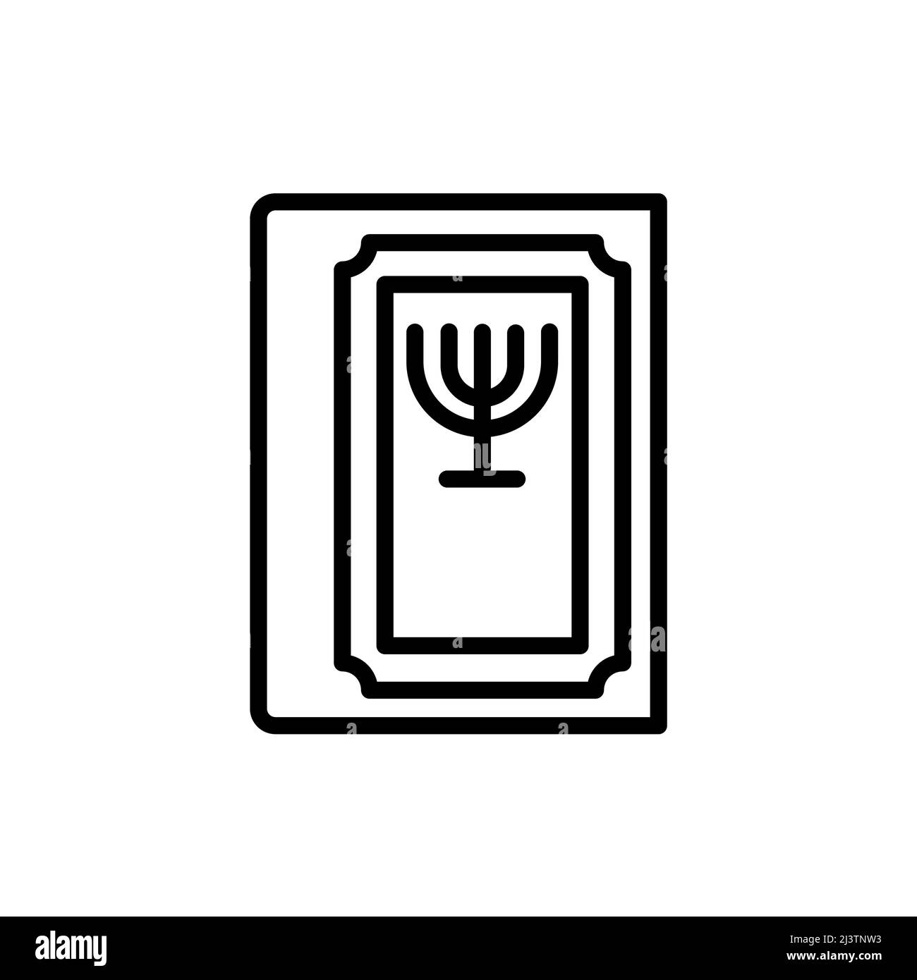 Icono de color de línea de libro tahax judío. Elemento vectorial aislado. Ilustración del Vector