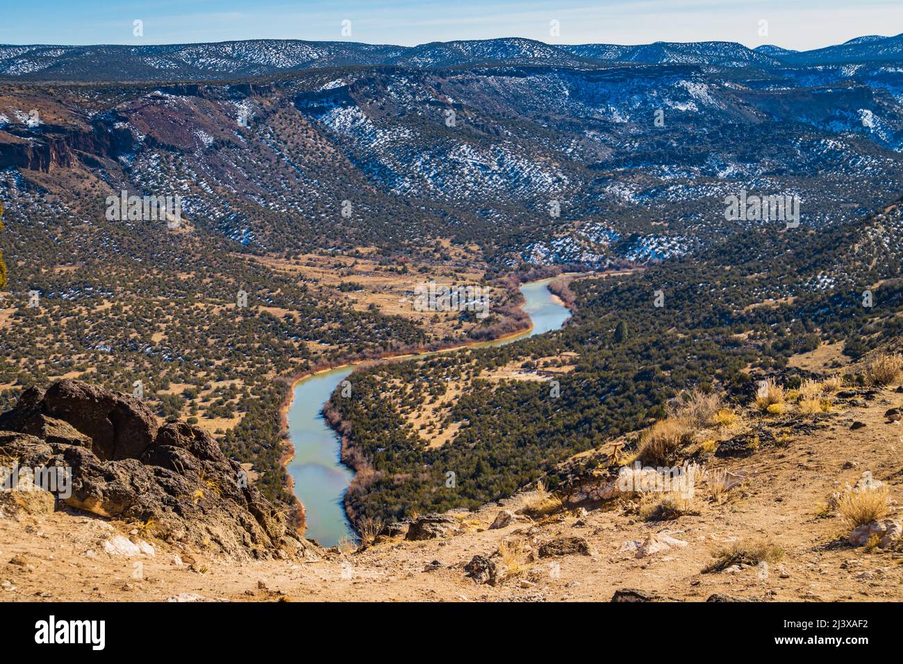 Magníficas vistas del Río Grande en White Rock Overlook Park, Los Alamos, Nuevo México Foto de stock