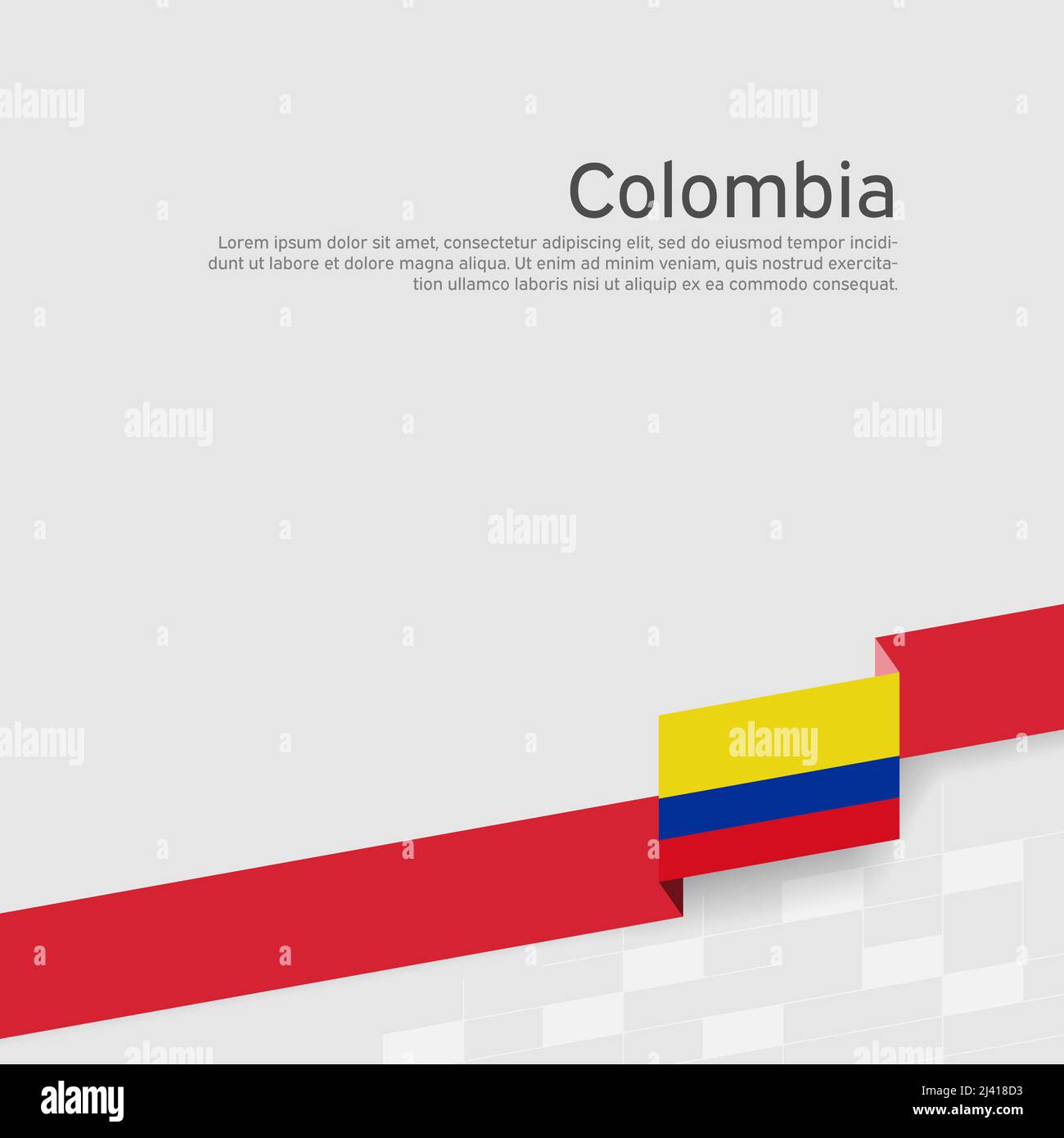 Colombia bandera de fondo. Bandera patriótica colombiana del Estado, portada.  Cinta de color bandera de colombia sobre fondo blanco. Cartel nacional.  Vector Imagen Vector de stock - Alamy