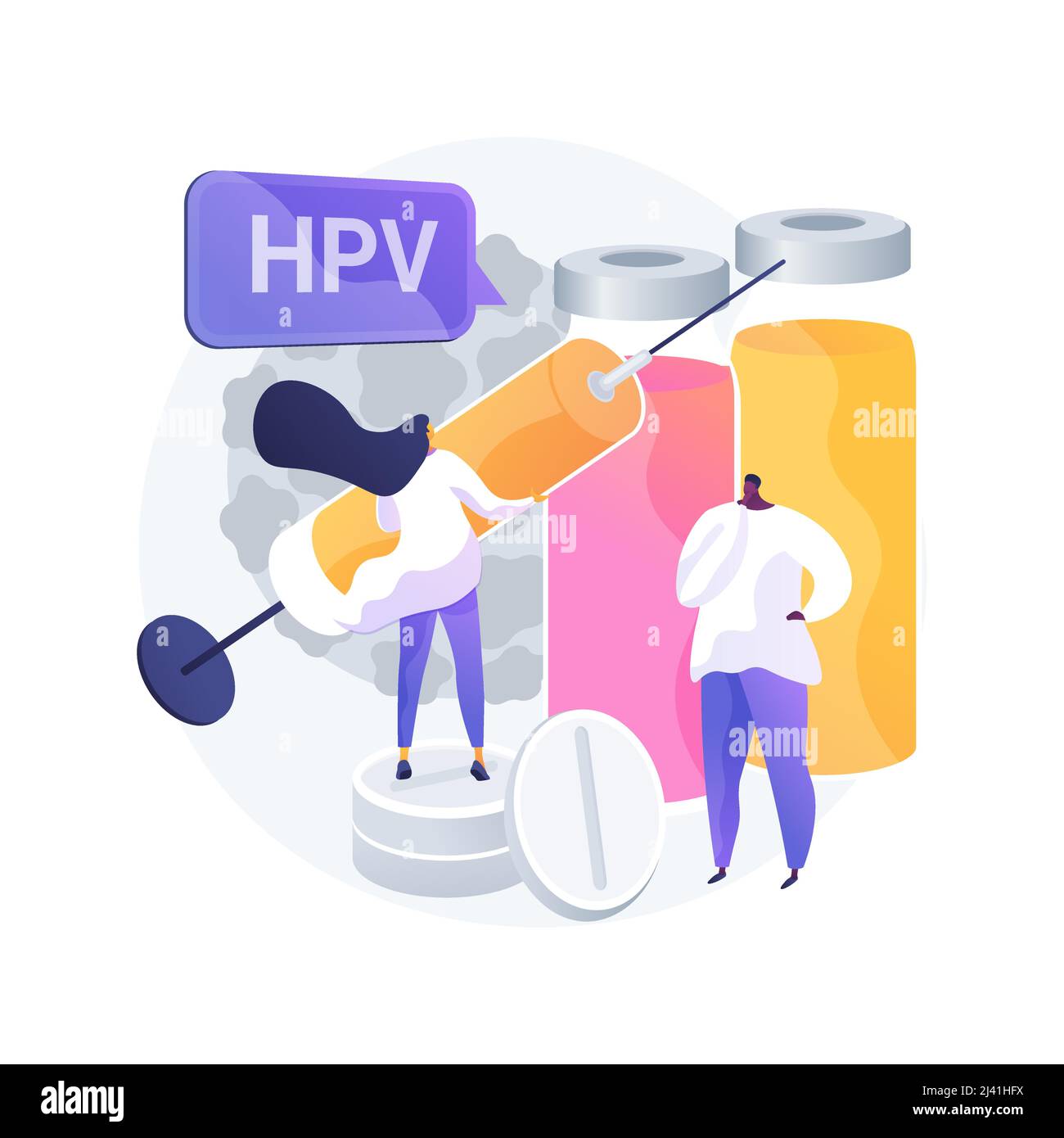 Tratamiento Del Virus Del Papiloma Humano Resumen Concepto Ilustración Vectorial Medicamentos 0130