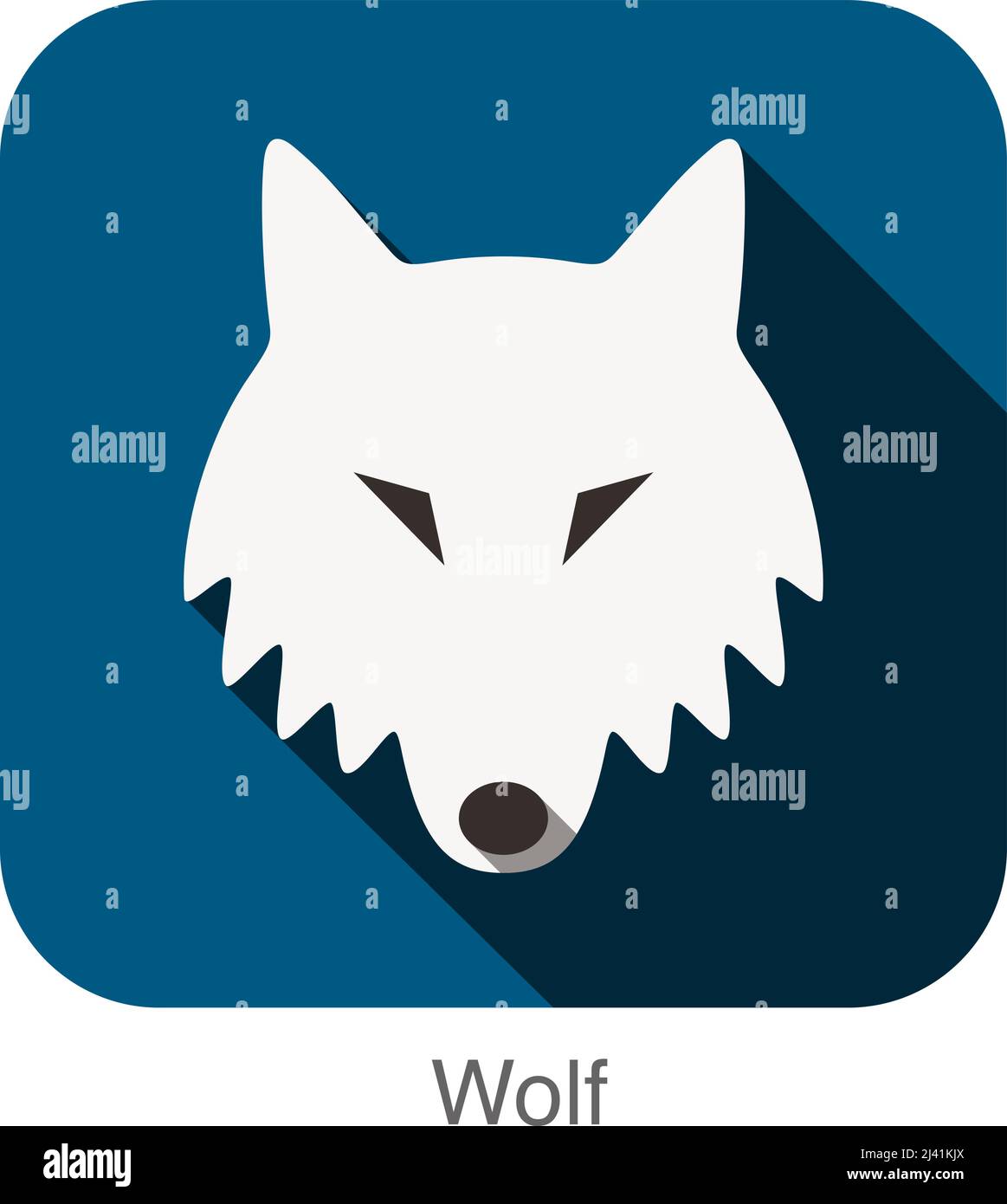 La cara de perro lobo icono plano Ilustración del Vector