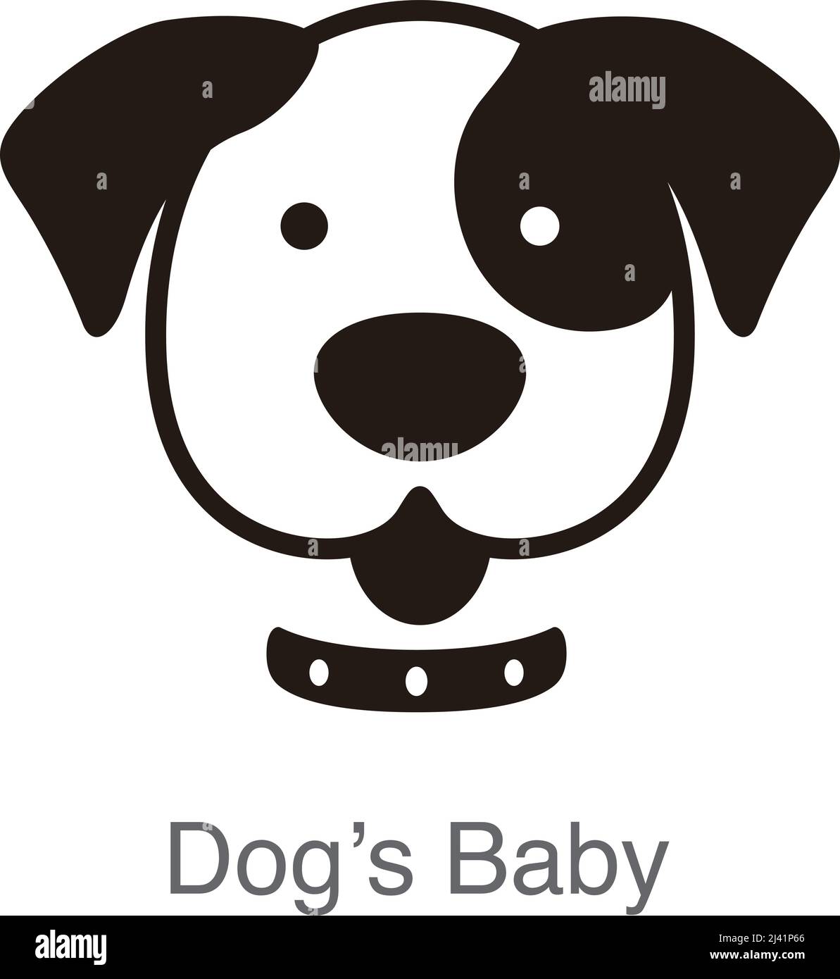 Perro caricatura cara plana, icono de cara animal, ilustración vectorial  Imagen Vector de stock - Alamy