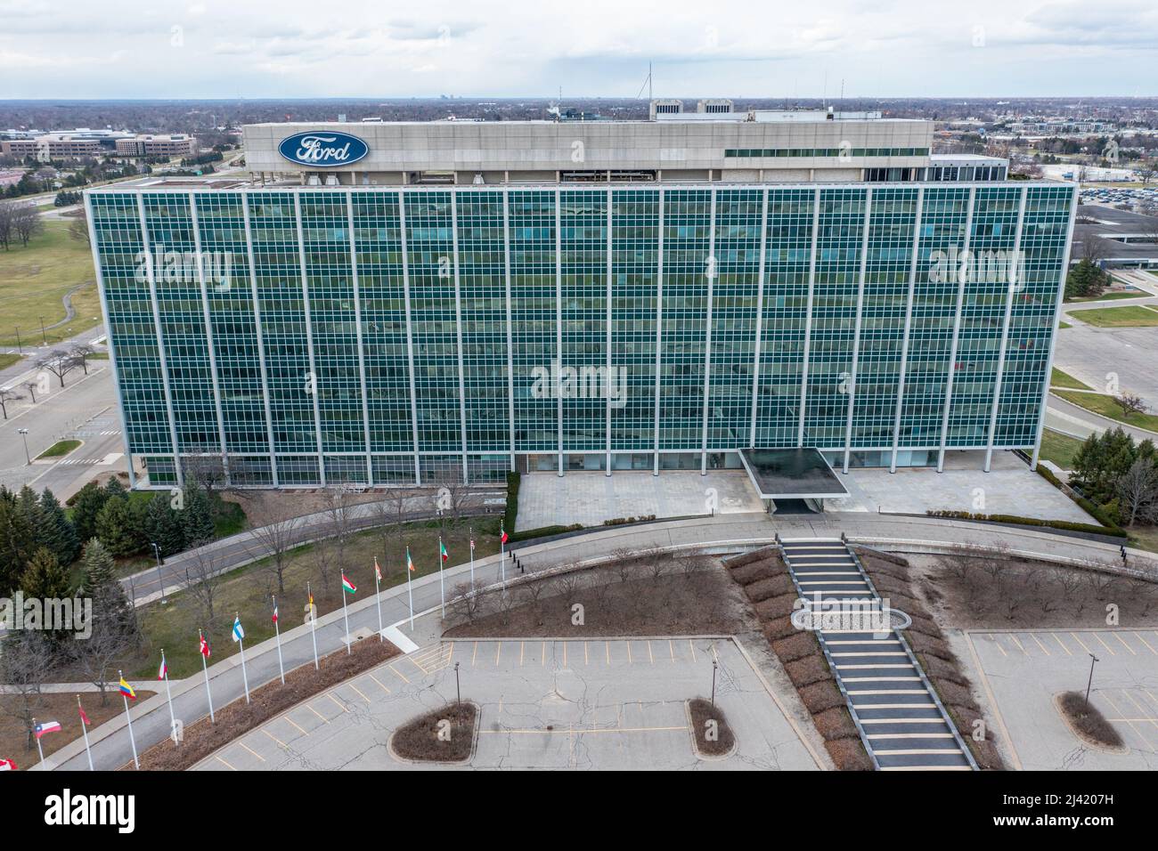 Sede mundial de Ford Motor Company, Dearborn, MI, EE.UU Foto de stock