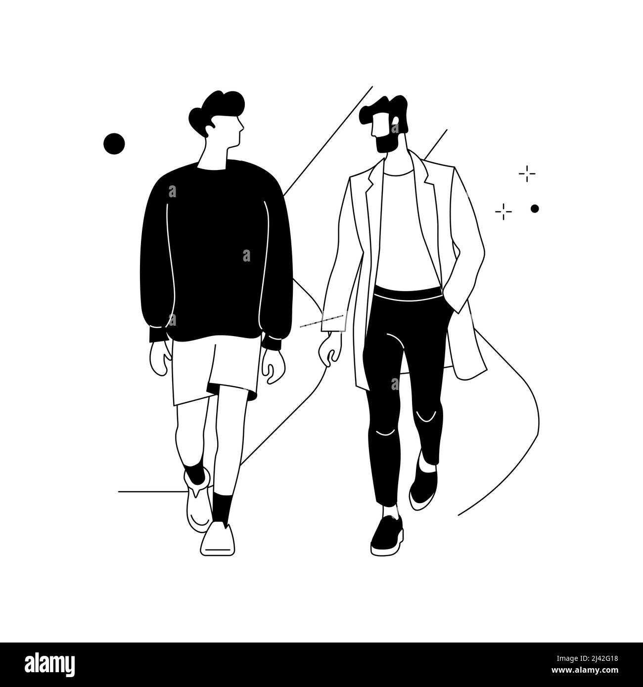 Hombres estilo y moda abstracto concepto vector ilustración. Tienda de sastre para hombre, moda para caballeros, ropa informal con estilo, modelo de ropa de hombre, curso de diseño Imagen Vector de stock - Hombres estilo y moda abstracto concepto vector ilustración. Tienda de sastre para hombre, moda para caballeros, ropa informal con estilo, modelo de ropa de hombre, curso de diseño Imagen Vector de stock -