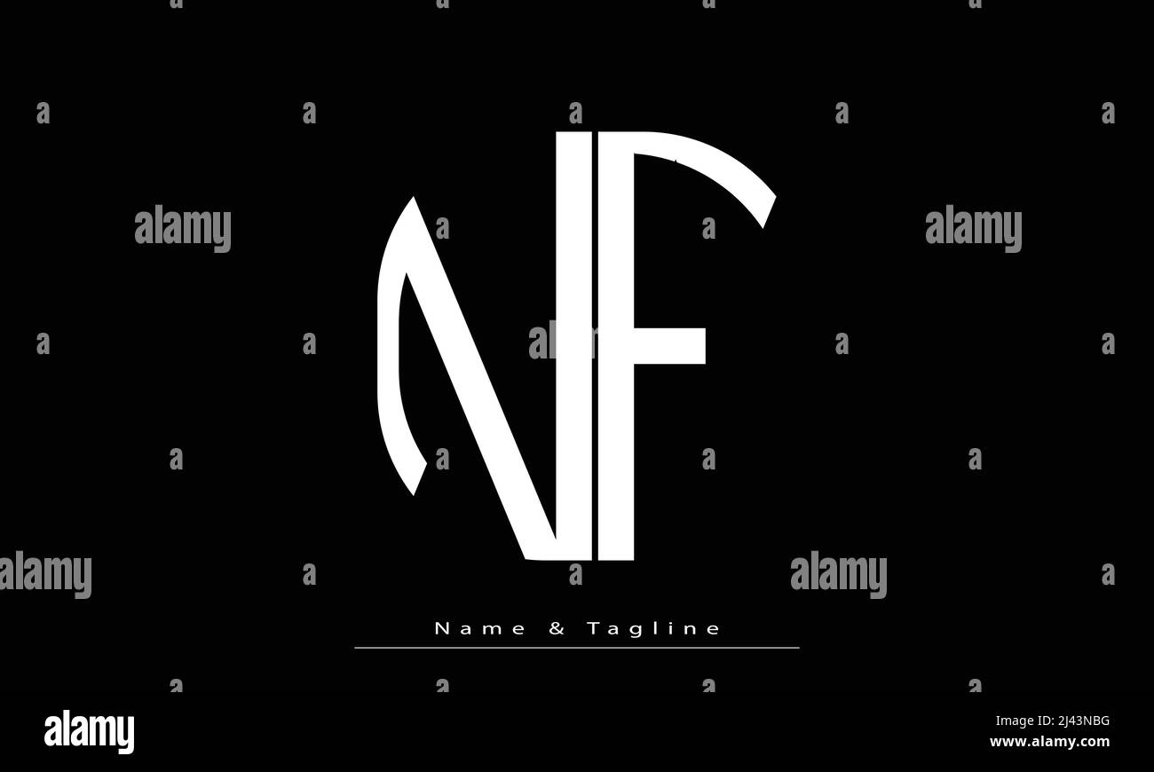 Letras del alfabeto Iniciales Monograma logo NF , FN Ilustración del Vector
