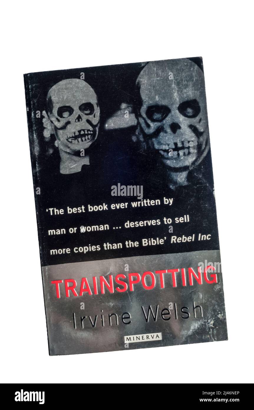 Una copia en papel de Trainspotting de Irvine Welsh publicada en 1994. Foto de stock