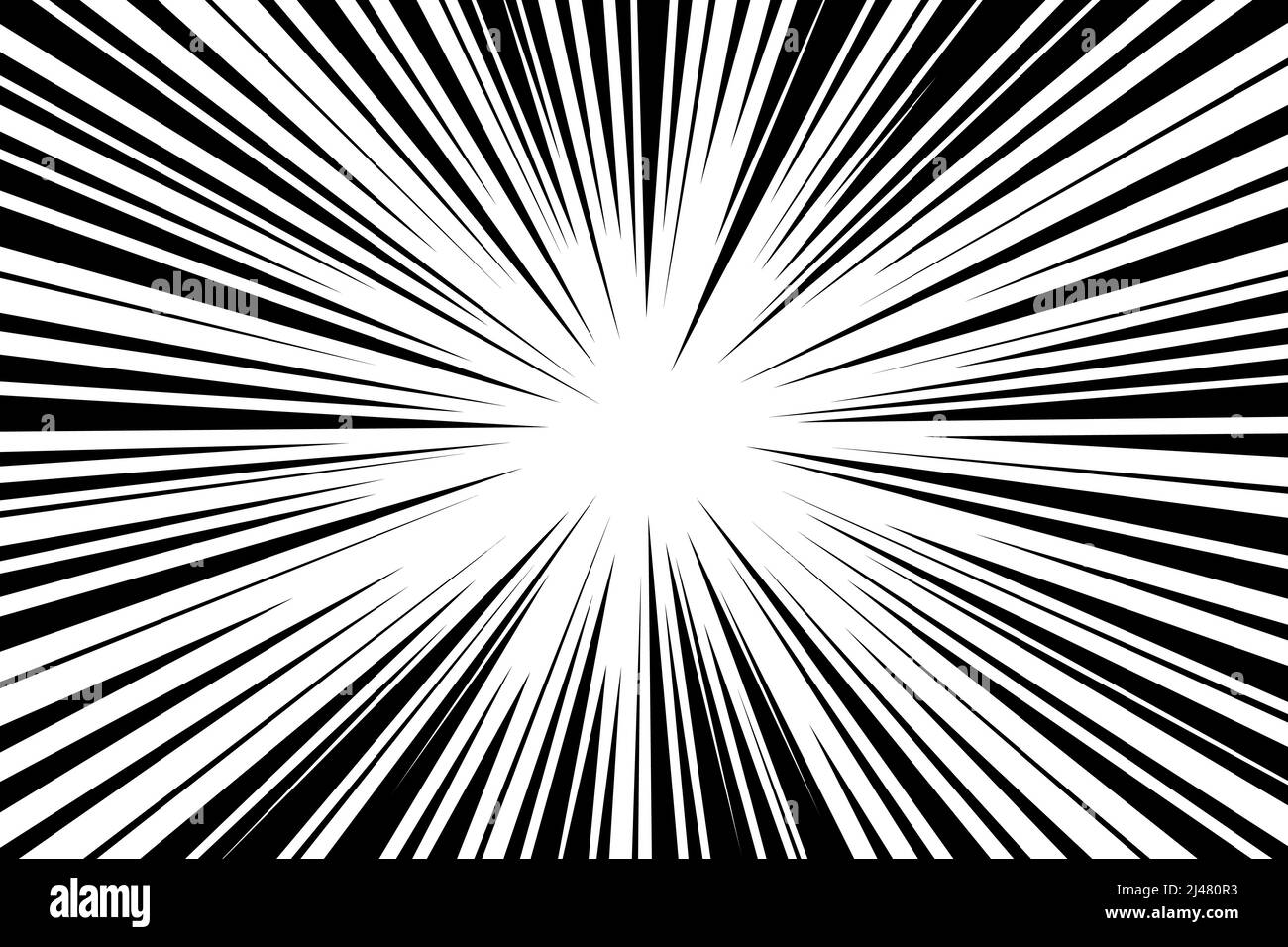 Líneas de movimiento radial de tiras cómicas. ANIME cómics libro héroe velocidad o lucha acción textura rayos. Manga dibujos de dibujos de explosiones fondo. Ilustración del vector eps Ilustración del Vector