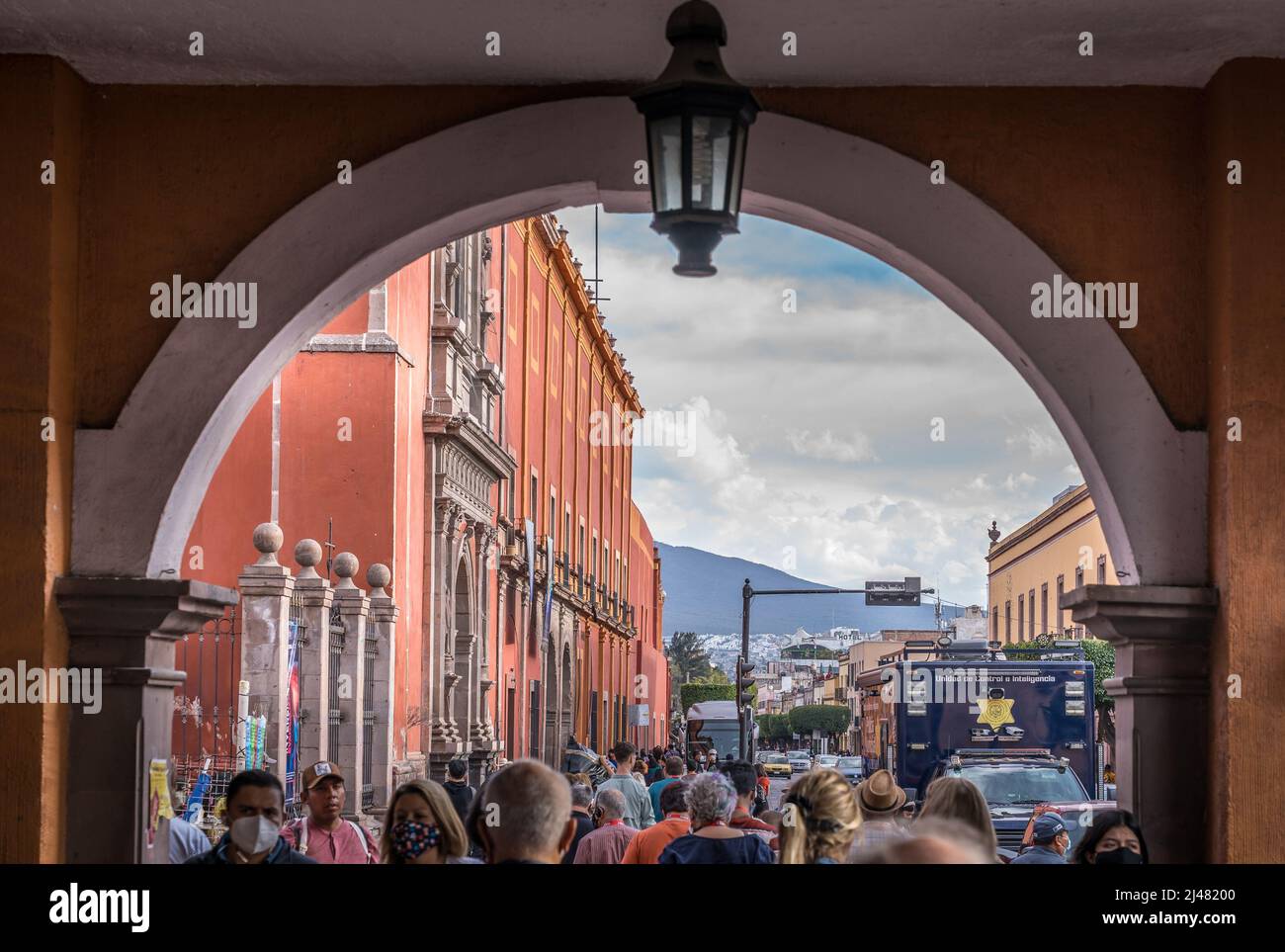 querétaro, México - 20 de diciembre de 2021. La antigua ciudad colonial del centro de Querétaro, México Foto de stock