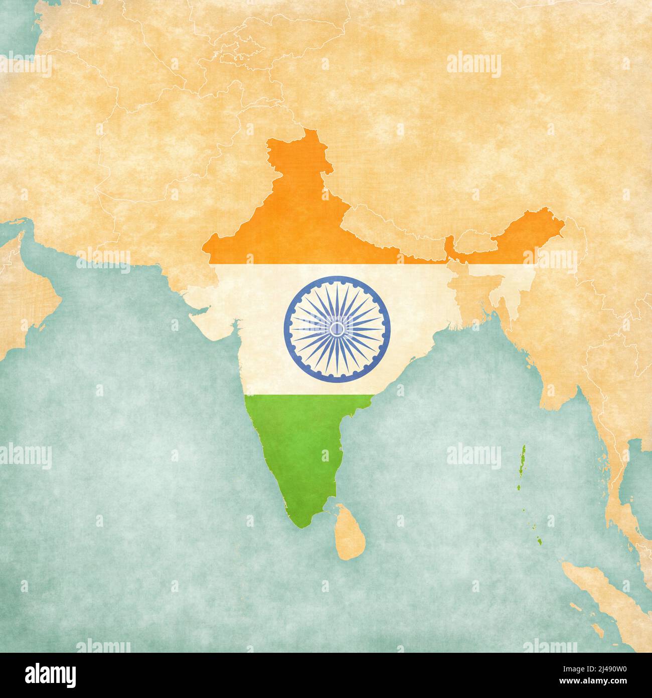 Mapa de la India desde 1882-viejo histórico Vintage Foto Impresión Cartel 