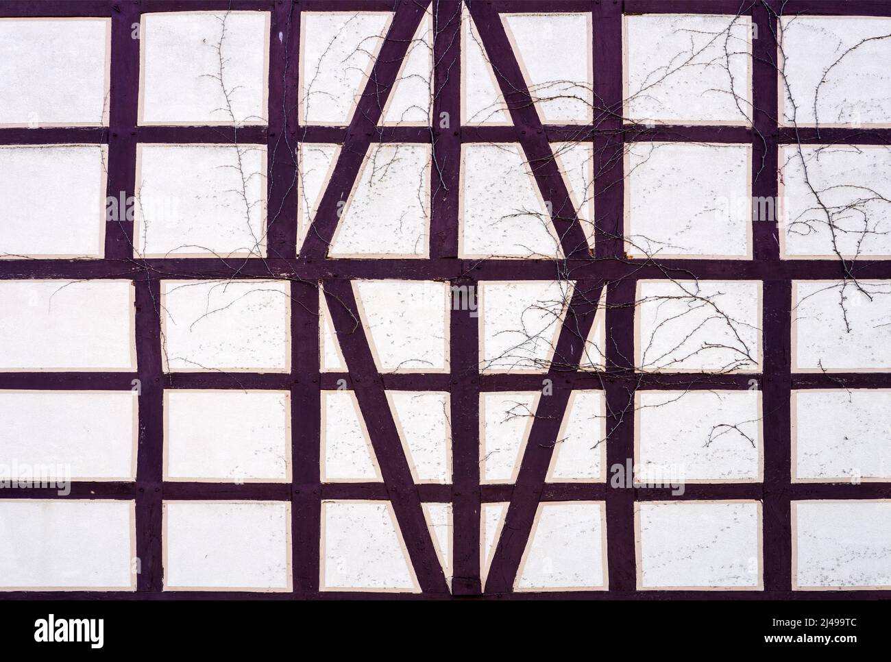 Fachada de entramado de madera, Alemania, Europa Foto de stock