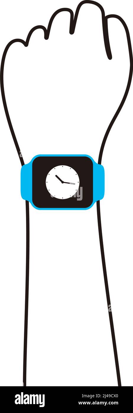Tecnología Usable Para Hombres. Hombre Planeando Actividades Sociales En Su  Reloj Inteligente Ilustraciones svg, vectoriales, clip art vectorizado  libre de derechos. Image 79339482