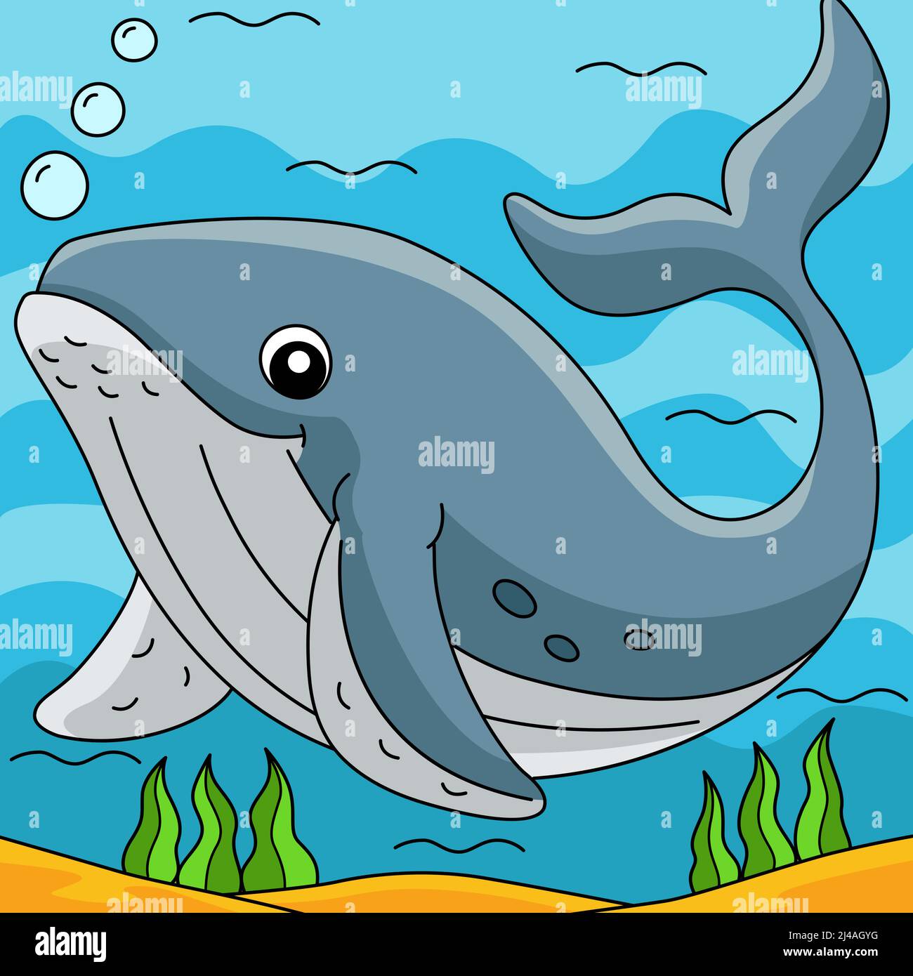 Ilustración de dibujos animados de color ballena jorobada Imagen Vector de  stock - Alamy