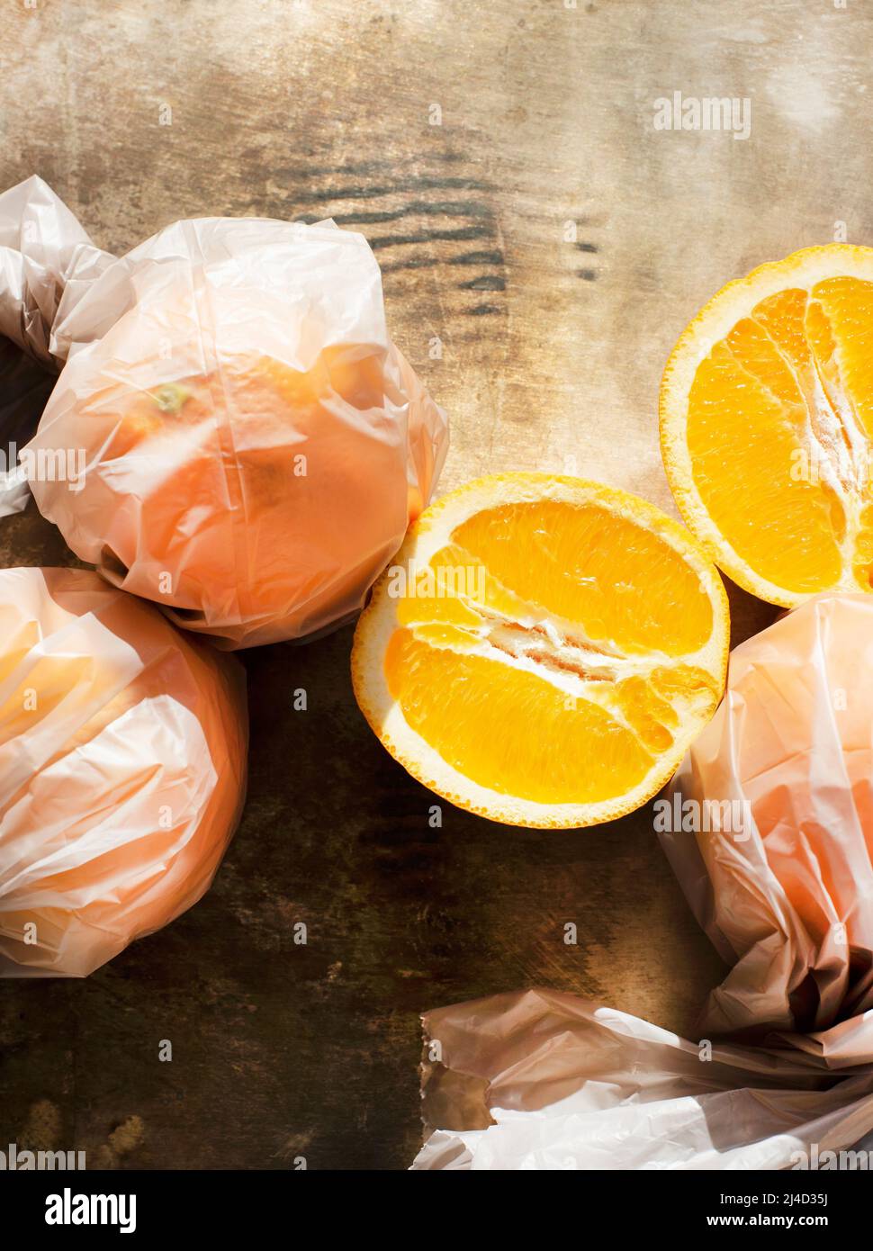 Bodegón con naranjas Foto de stock