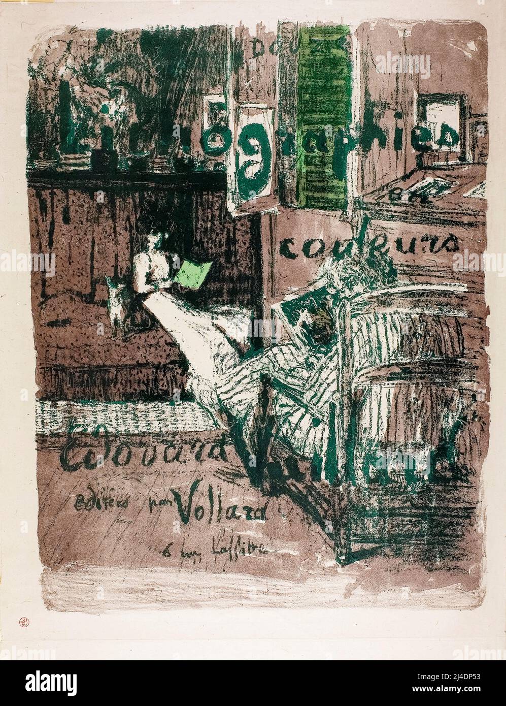 Portada del álbum 'Paisajes e interiores', impresión litográfica de Édouard Vuillard, 1899 Foto de stock