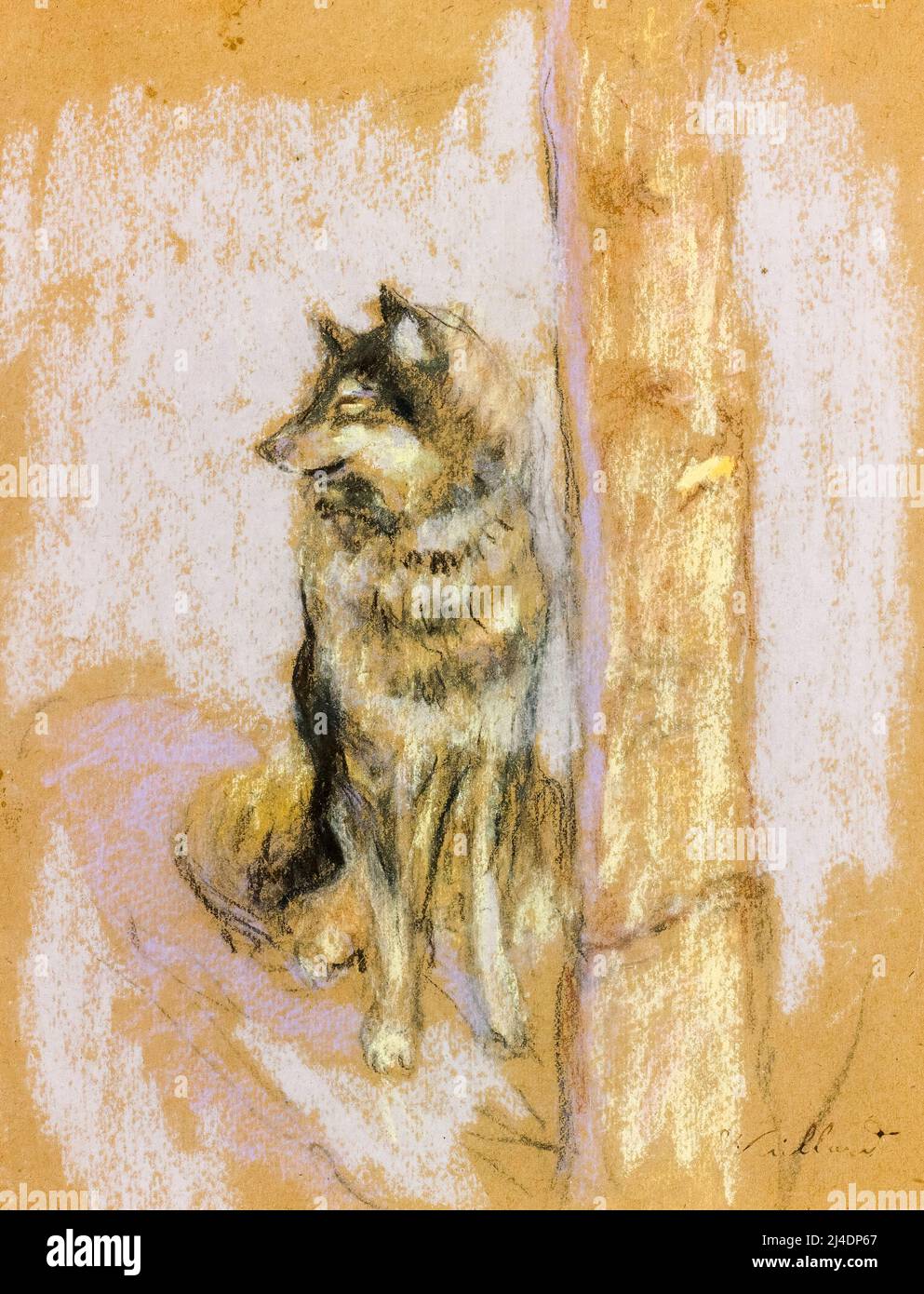 Édouard Vuillard, Le Chien-loup à Gérardmer (El perro lobo en Gérardmer), dibujando en pastel antes de 1940 Foto de stock