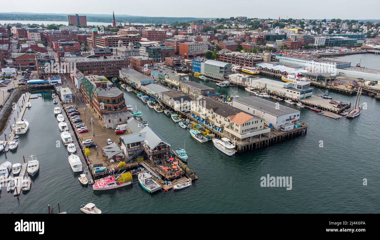 Portland Waterfront Historic District, Portland, ME, Estados Unidos Foto de stock