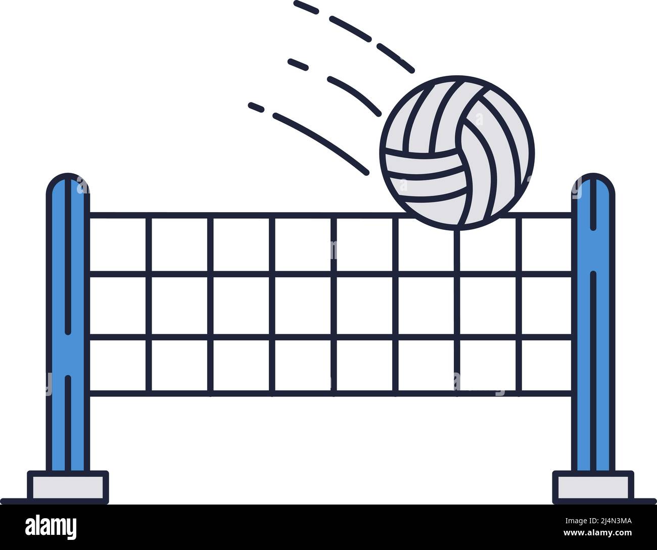 Icono de voleibol red vectorial y logotipo de la pelota Imagen Vector