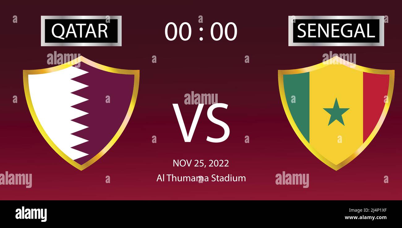 Copa Mundial De La Fifa Qatar 22 Agrupar Coincidencias De Etapa Qatar Contra Senegal Partido 18 Ilustracion De Vectores Eps 10 Imagen Vector De Stock Alamy Copa Mundial De La Fifa Qatar 22 Agrupar Coincidencias De Etapa Qatar Contra Senegal Partido 18 Ilustracion De Vectores Eps 10 Imagen Vector De Stock Alamy