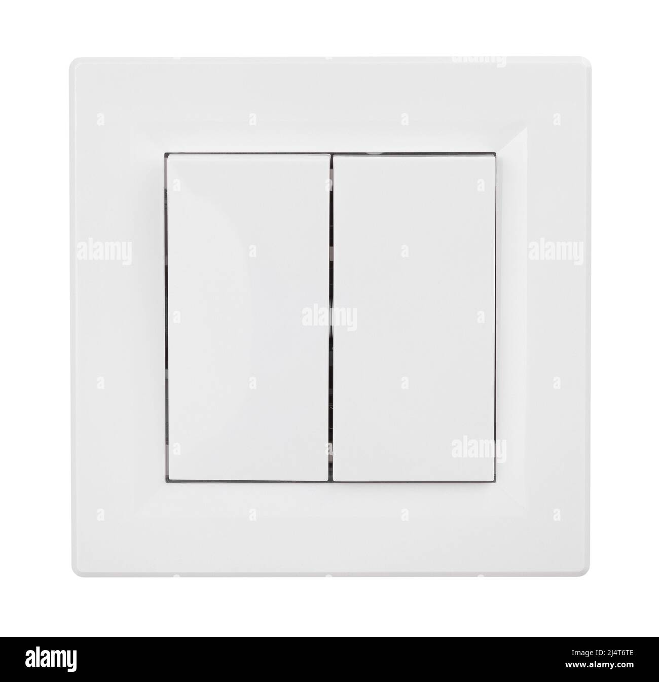 Enchufe hembra blanco y caja de interruptores en pared de yeso Fotografía  de stock - Alamy