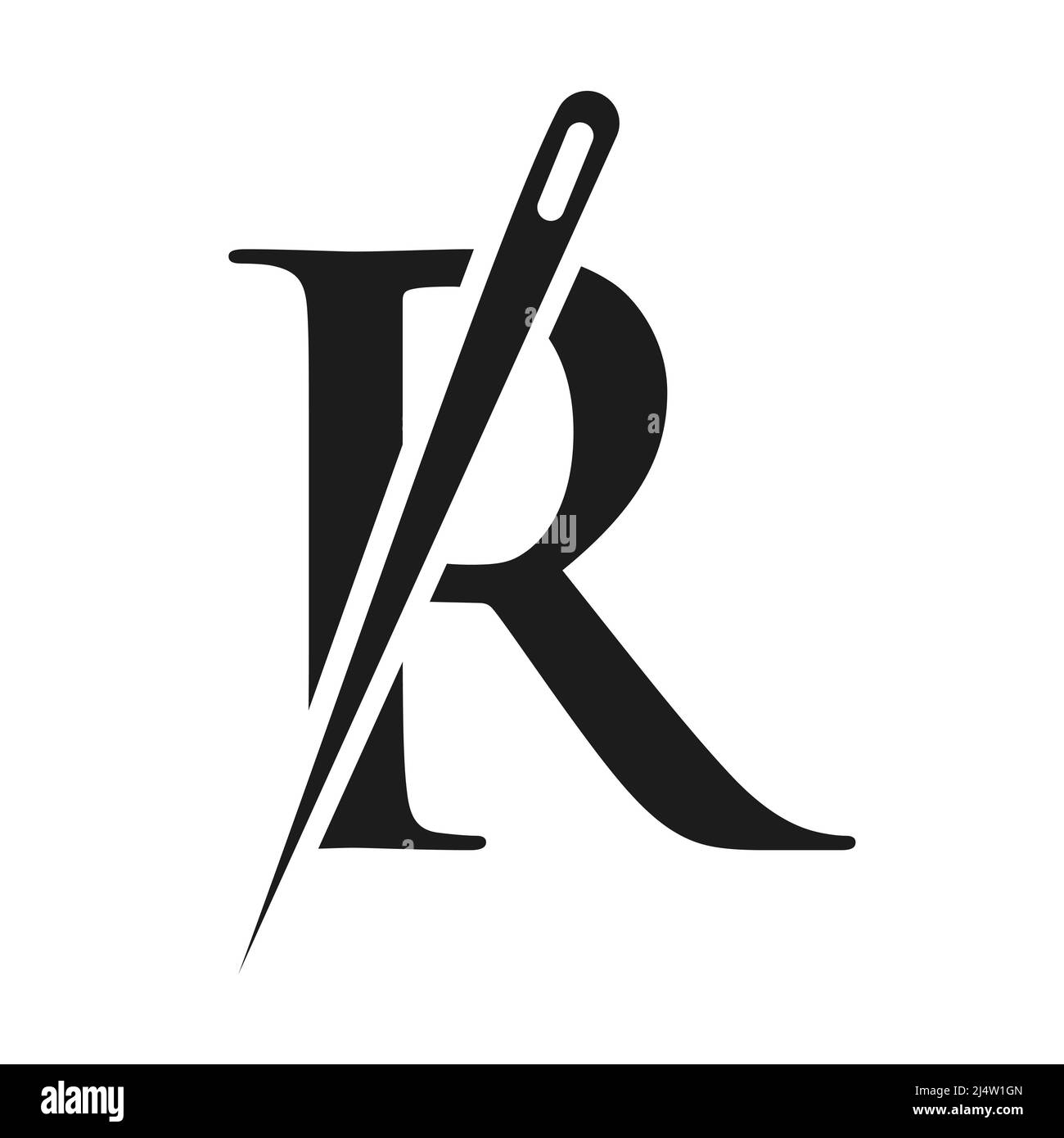 Letra inicial R sastre Combinación de logotipo, aguja y hilo para bordador,  textil, moda, tela, plantilla de tela Imagen Vector de stock - Alamy