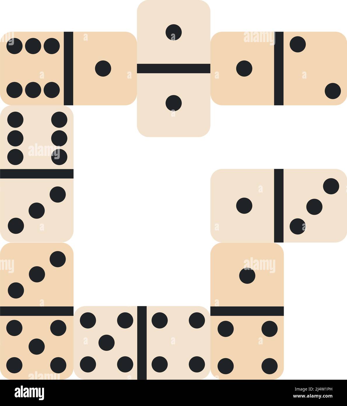 piezas de juego de domino Imagen Vector de stock - Alamy