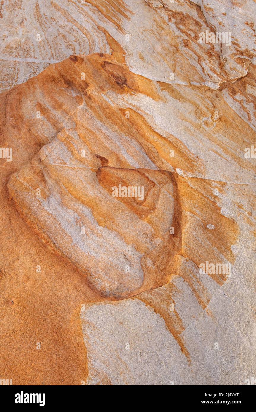 Formación de piedra arenisca en Cape Kiwanda en la costa de Oregón. Foto de stock