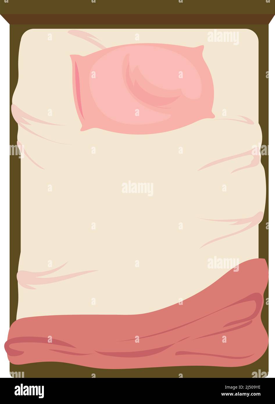 cama con almohada rosa Ilustración del Vector