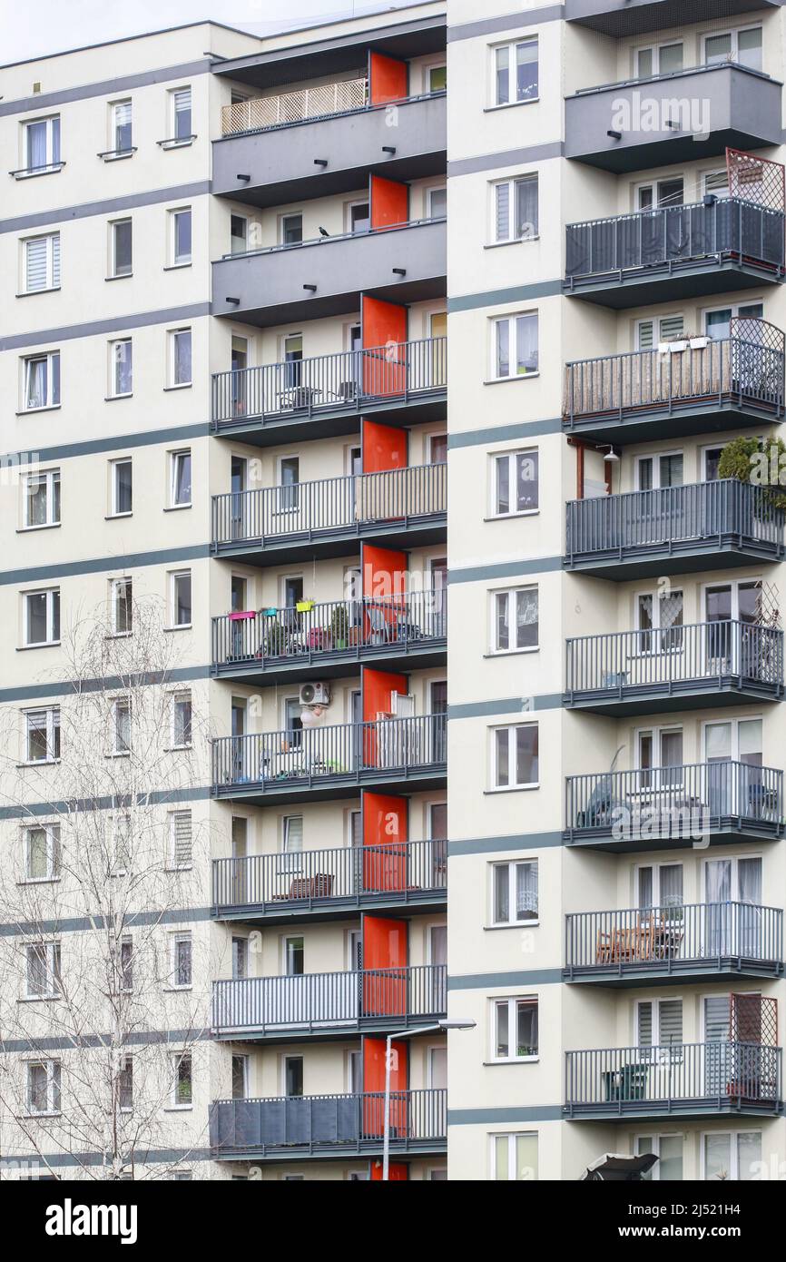 Nuevos edificios de apartamentos en Cracovia, Polonia. Foto de stock