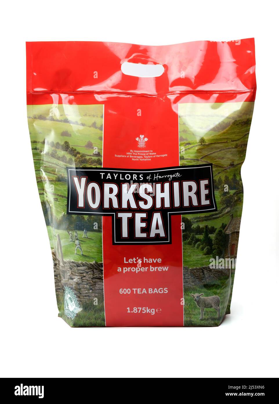 Té de Yorkshire. Paquete extra grande de 600 bolsas de té aisladas sobre blanco. Stafford, Reino Unido, 19 de abril de 2022. Foto de stock
