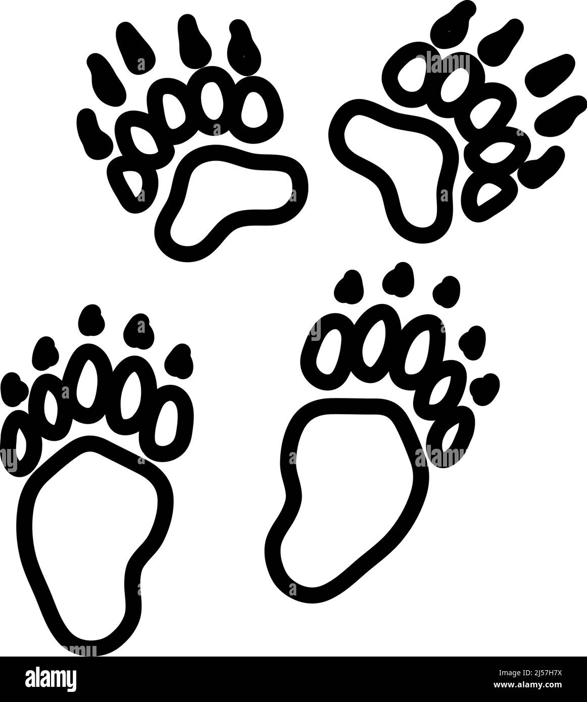 Icono de Bear Trails. Diseño de contorno en negrita con ancho de trazo editable. Ilustración vectorial. Ilustración del Vector