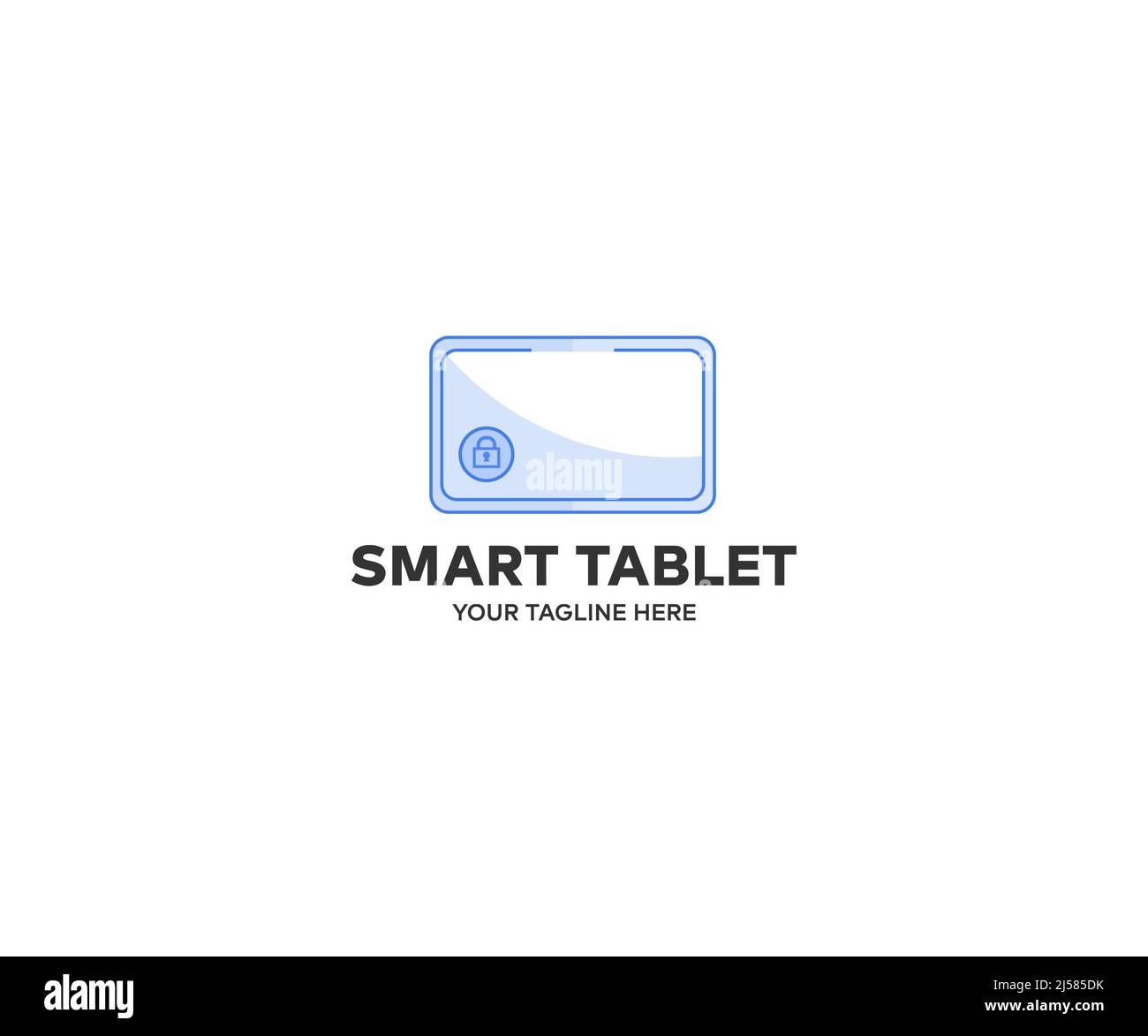 Diseño del logotipo de la tableta inteligente. Toque la pantalla. Diseño e ilustración de vectores de comercio electrónico. Ilustración del Vector