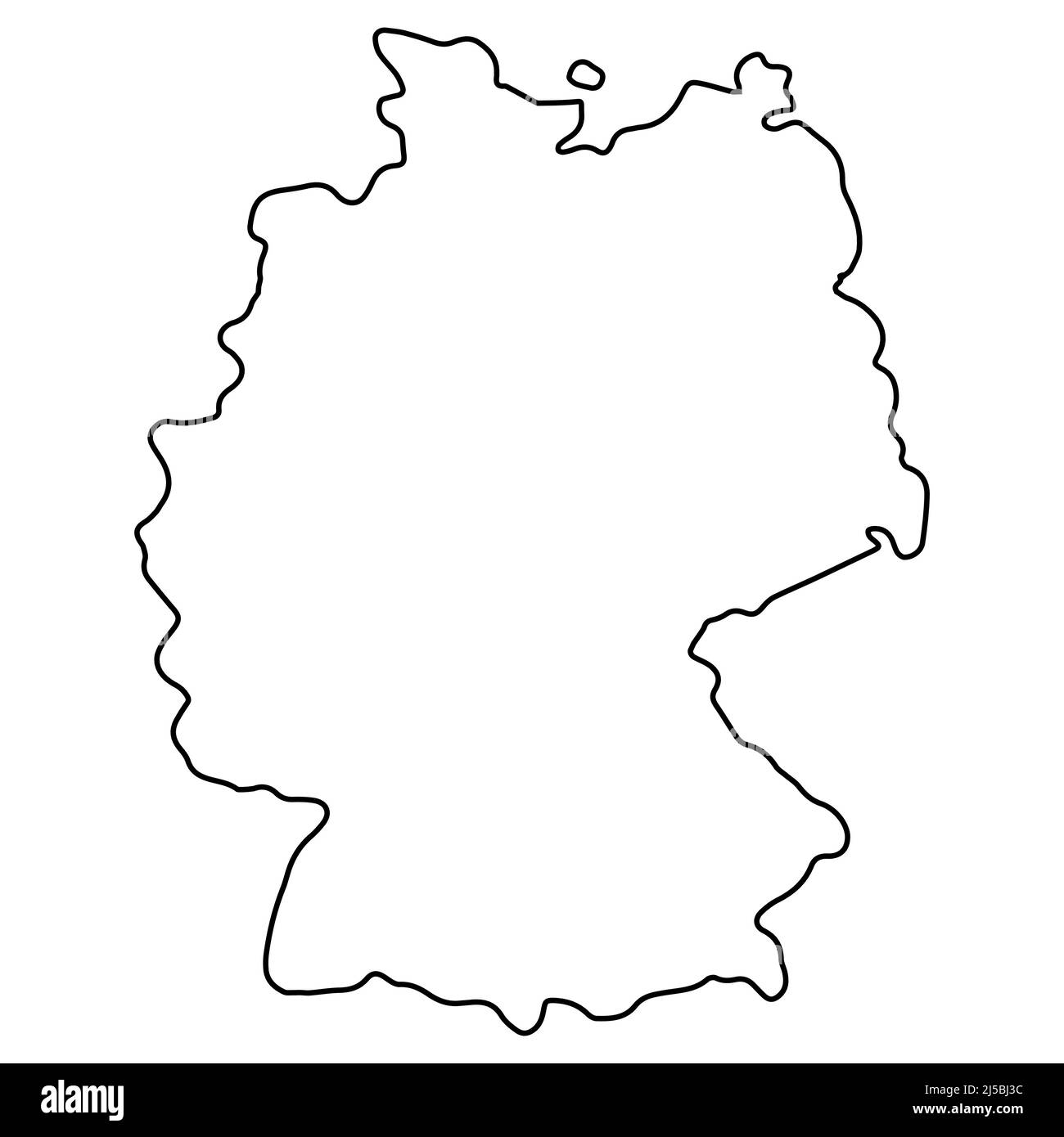 Contornos mapa de Alemania, fronteras geográficas del país deutschland, tierra deutsch Ilustración del Vector