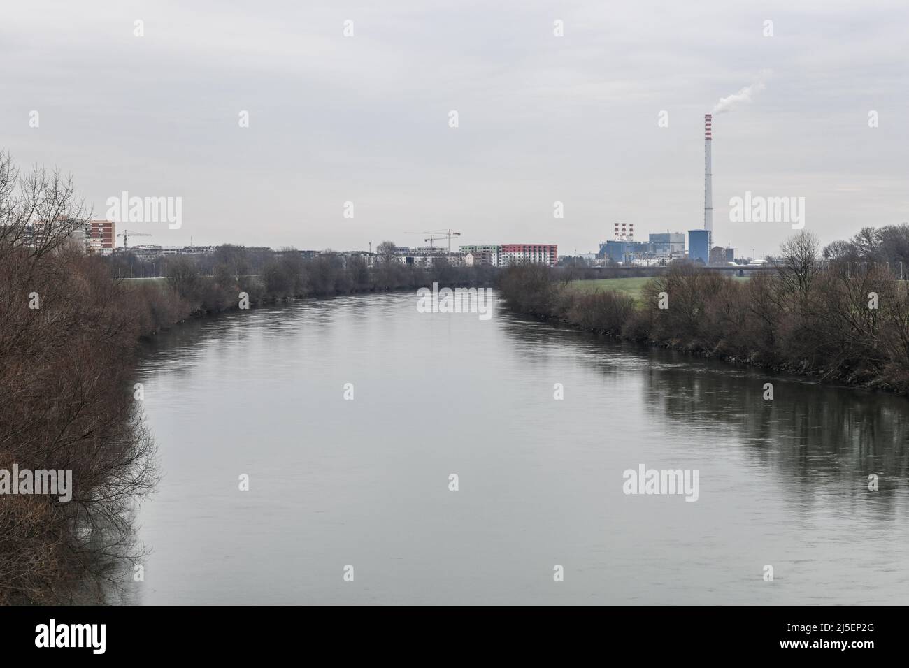 Zagreb: Río Sava en la parte baja de la ciudad Foto de stock