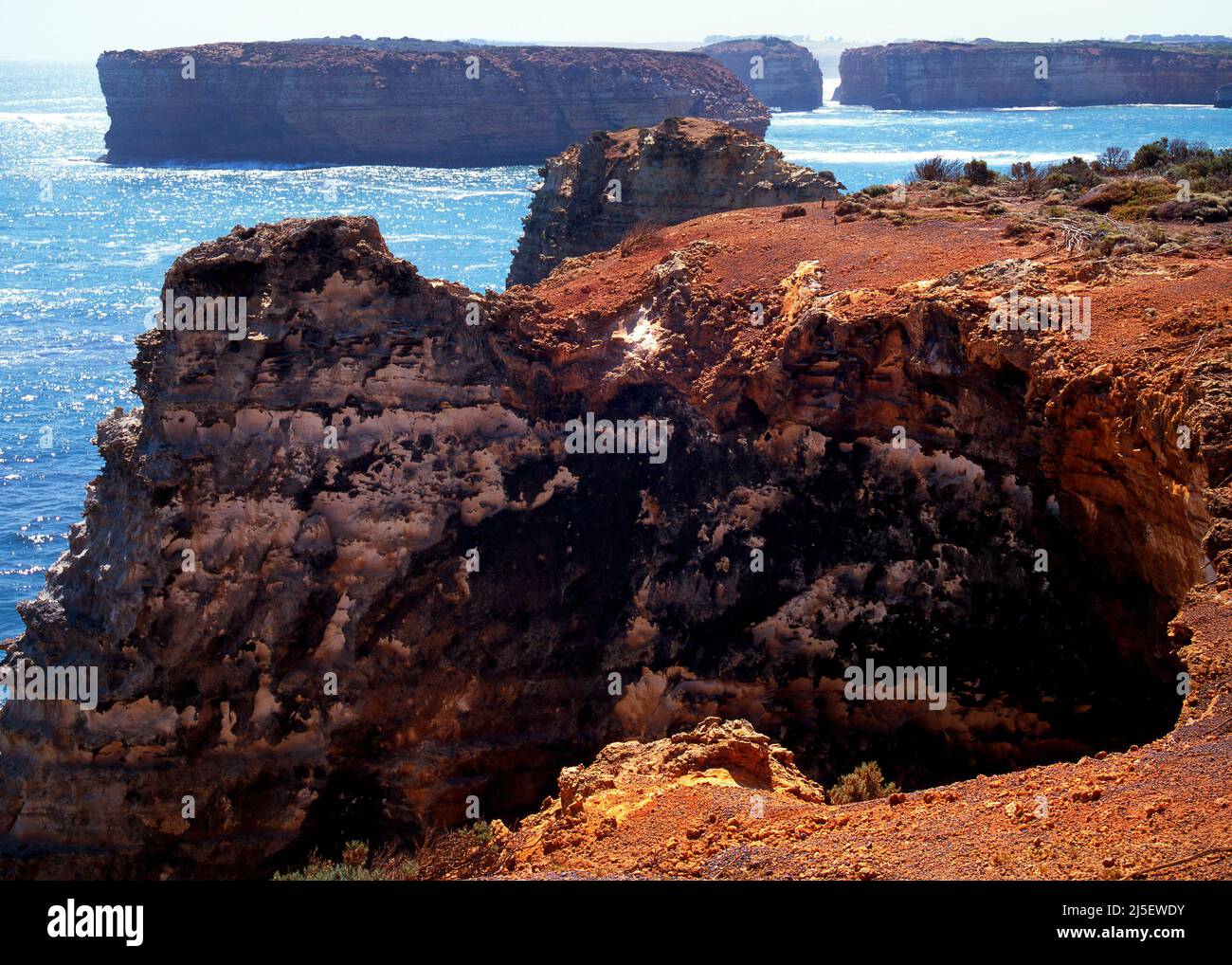 Formaciones costeras de Great Ocean Road, Port Campbell, Victoria Australia Foto de stock