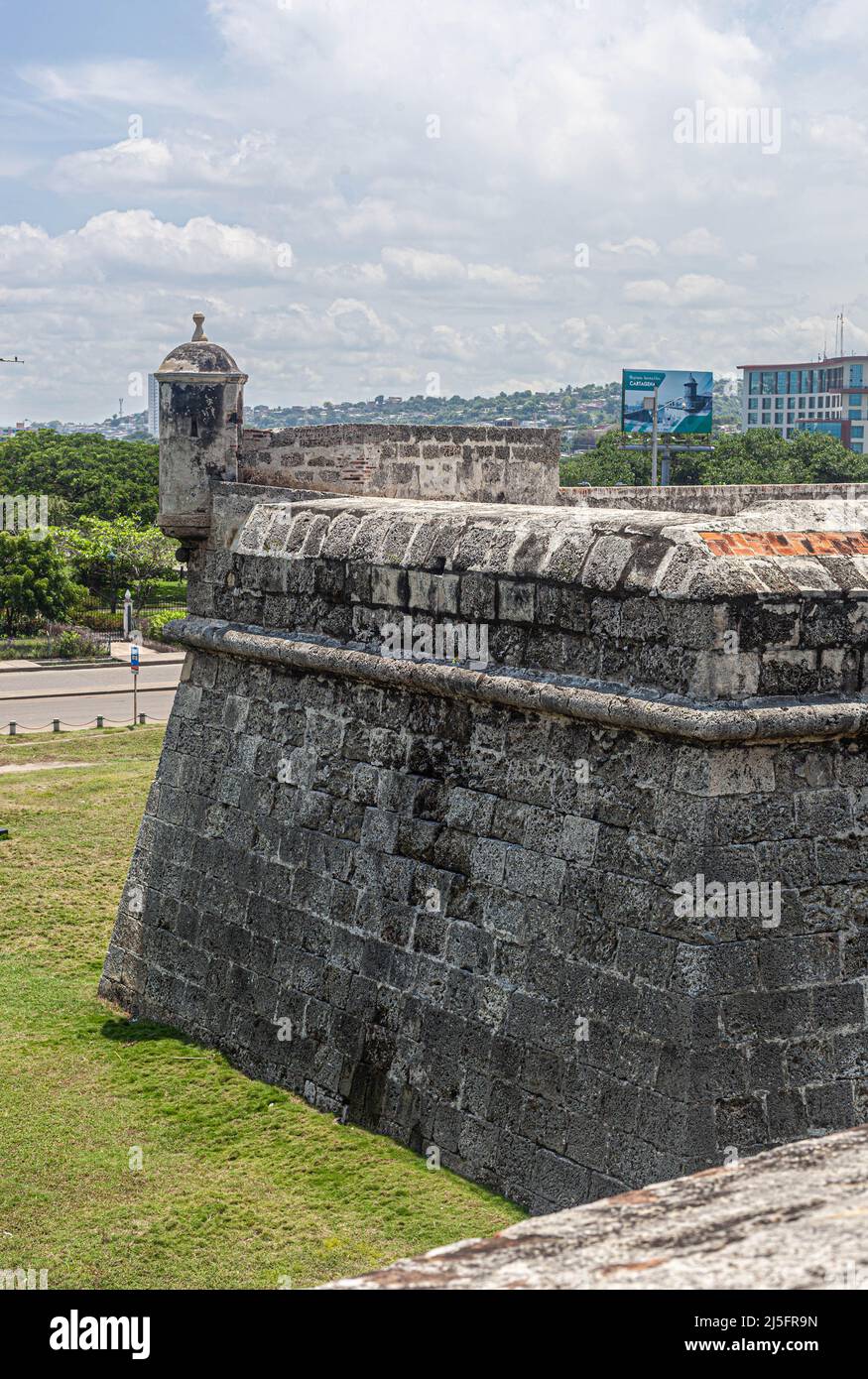 Muralla histórica, Cartagena de Indias, Colombia. Foto de stock