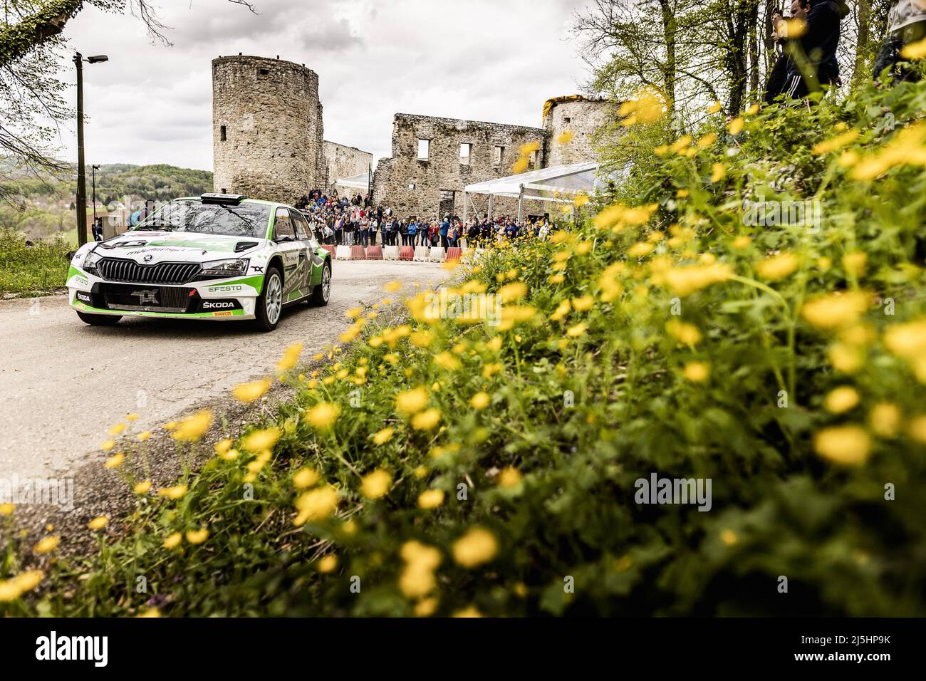23 de abril de 2022, Zagreb, Croacia: Durante el Rallye de Croacia 2022, 3rd de la ronda del Campeonato Mundial de Rallyes del WRC 2022, del 21 al 24 de abril de 2022 en Zagreb, Croacia - Foto Nikos Katikis/DPPI/LiveMedia. (Imagen de crédito: © Nikos Katikis/LPS via ZUMA Press) Foto de stock