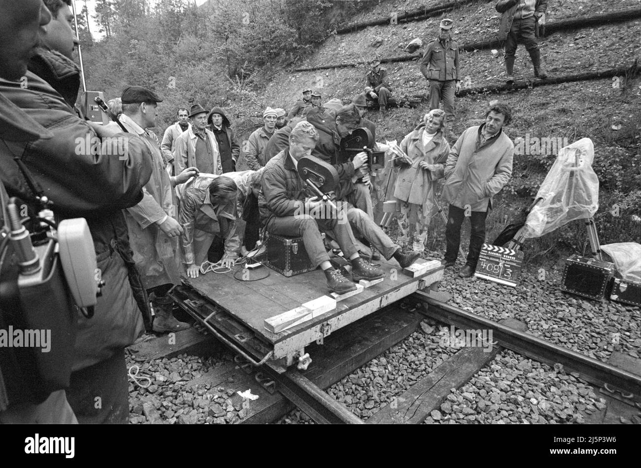 Rodaje de la película ' Hannibal Brooks ' en un lugar en Vorarlberg. [traducción automática] Foto de stock